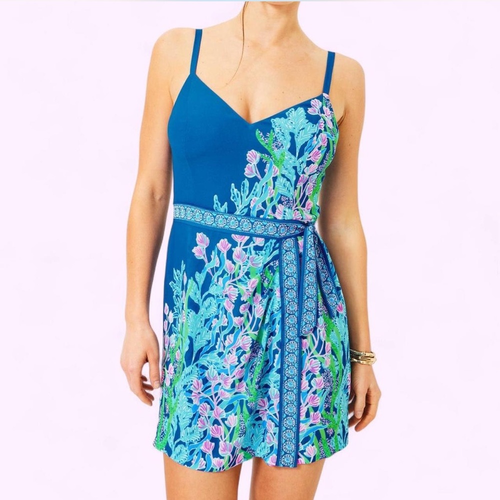 RARE Lilly Pulitzer Nettie Skirted Romper - Seacret Escape - Size 14 - Picture 2 of 9